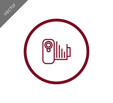 video kamera düz simgesi