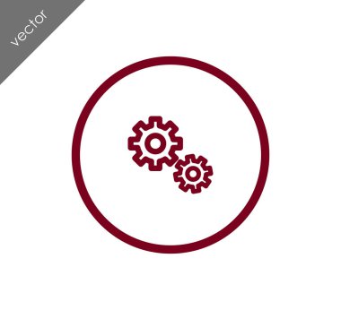 Cogwheels düz simgesi