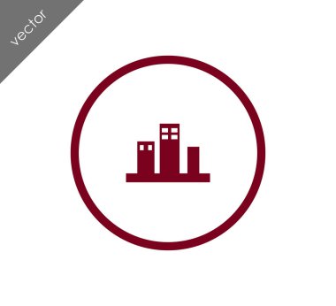 Cityscape düz simgesi