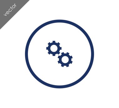 Cogwheels düz simgesi