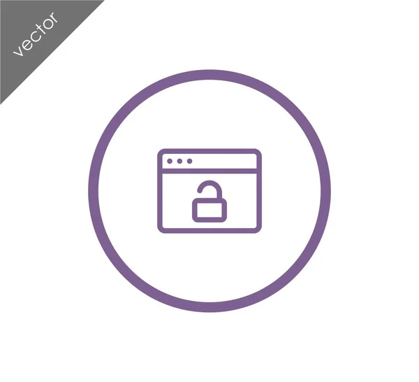 Icono de seguridad de página web — Vector de stock