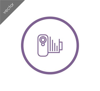 video kamera düz simgesi