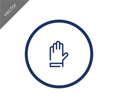 eldiven düz simgesi