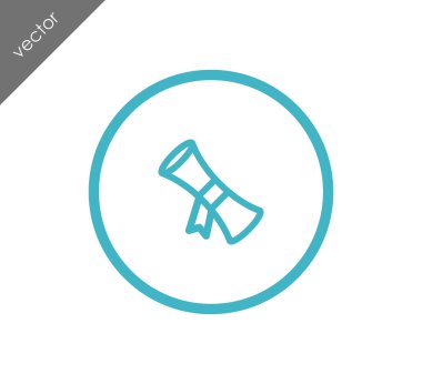 Sertifika Düz Simgesi