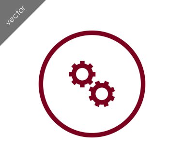 Cogwheels düz simgesi
