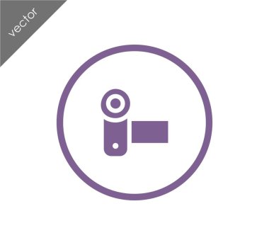 video kamera düz simgesi