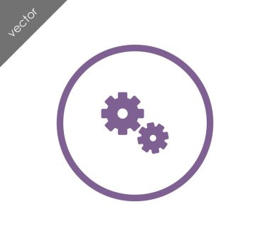 Cogwheels düz simgesi