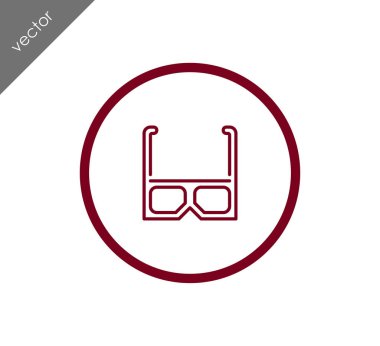 3D gözlük düz simgesi