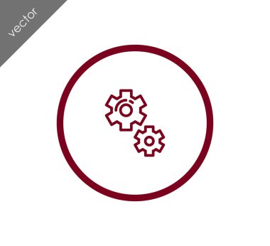 Cogwheels düz simgesi