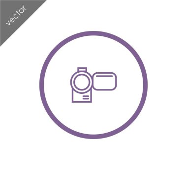 video kamera düz simgesi