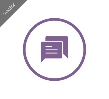 Konuşma kabarcıklar düz simgesini 