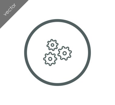 Cogwheels düz simgesi