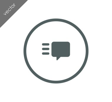 Konuşma kabarcıklar düz simgesini 