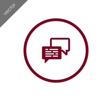 Konuşma kabarcıklar düz simgesini 