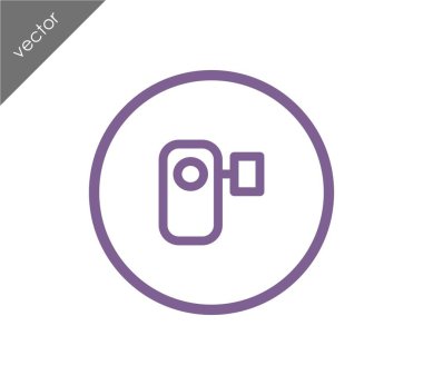 video kamera düz simgesi