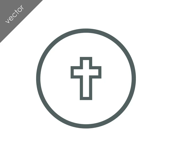 Icône croix chrétienne — Image vectorielle