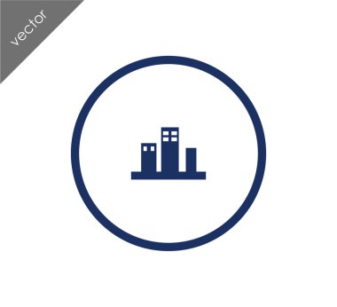 Cityscape düz simgesi