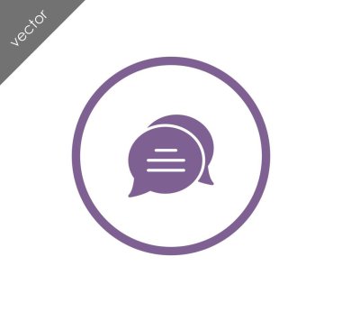 Konuşma kabarcıklar düz simgesini 