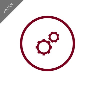 Cogwheels düz simgesi