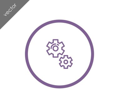 Cogwheels düz simgesi