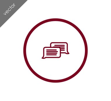 Konuşma kabarcıklar düz simgesini 