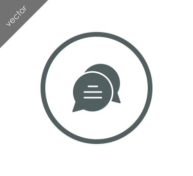 Konuşma kabarcıklar düz simgesini 