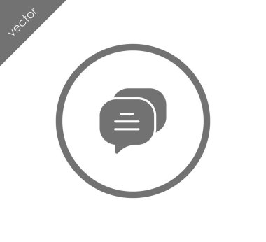 Konuşma kabarcıklar düz simgesini 