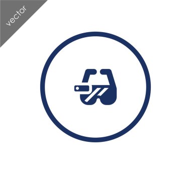 3D gözlük düz simgesi