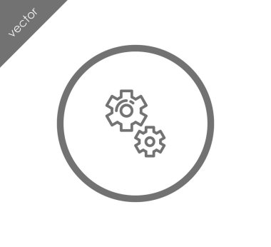 Cogwheels düz simgesi