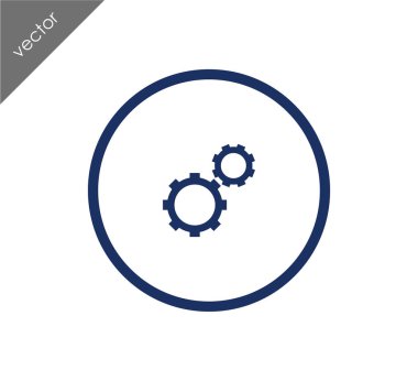 Cogwheels düz simgesi