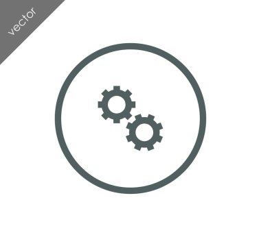 Cogwheels düz simgesi