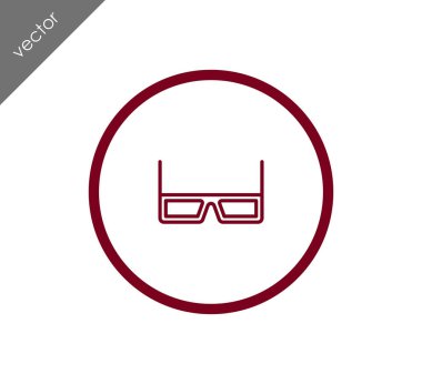 3D gözlük düz simgesi