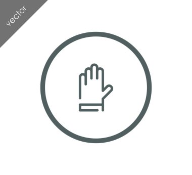 eldiven düz simgesi