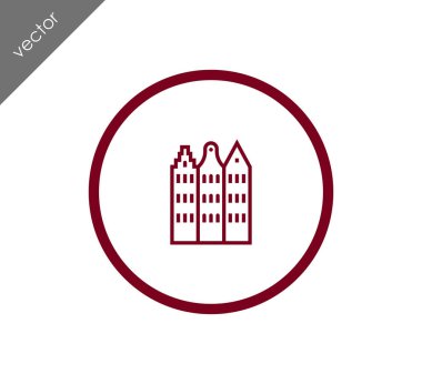 Cityscape düz simgesi