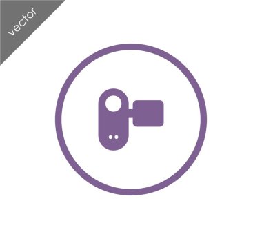 video kamera düz simgesi