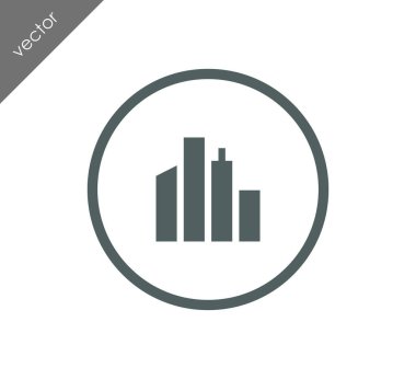 Cityscape düz simgesi