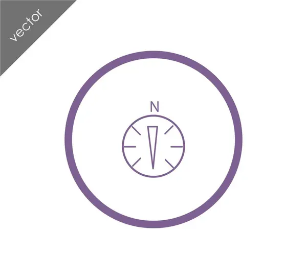 Icono de línea brújula — Vector de stock