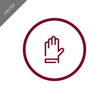 eldiven düz simgesi