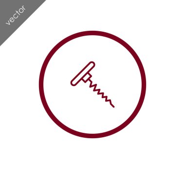 Tirbuşon düz simgesi