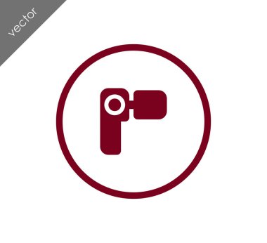 video kamera düz simgesi