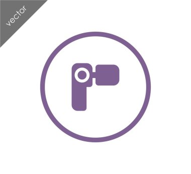 video kamera düz simgesi