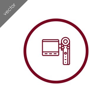 video kamera düz simgesi