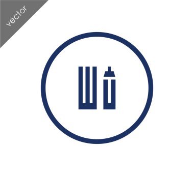 Cityscape düz simgesi