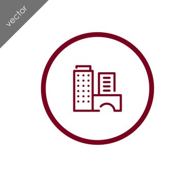 Cityscape düz simgesi