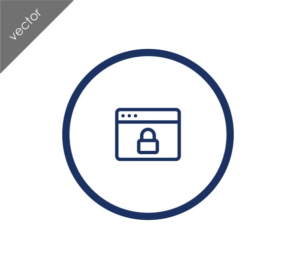 Icono de seguridad de página web — Vector de stock