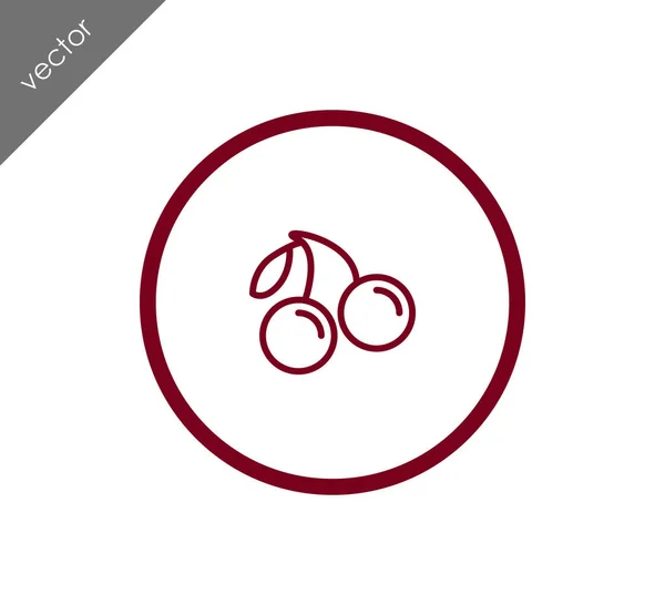 Icono web cerezas — Vector de stock