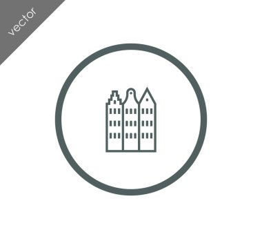 Cityscape düz simgesi