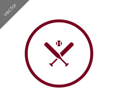 beyzbol sopaları ve top simgesi