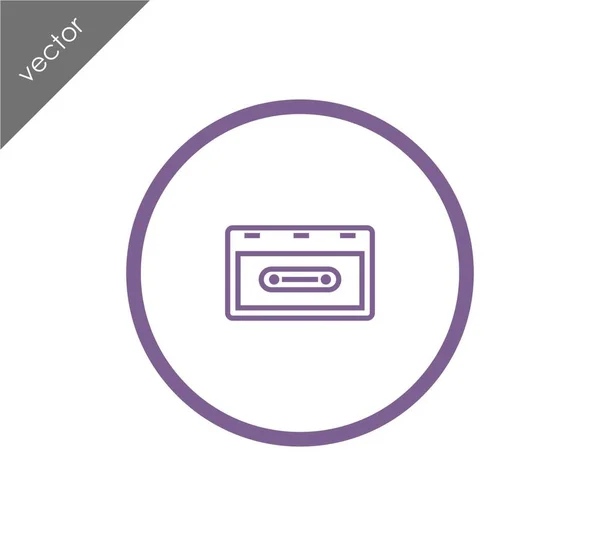 Cassette icône plate — Image vectorielle