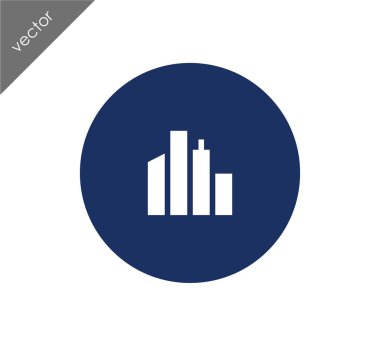 Cityscape düz simgesi